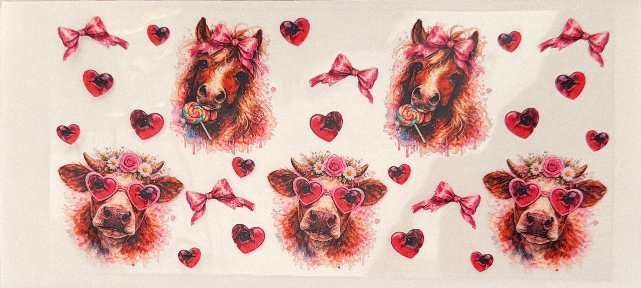 Cow and horse with sucker cup wrap
