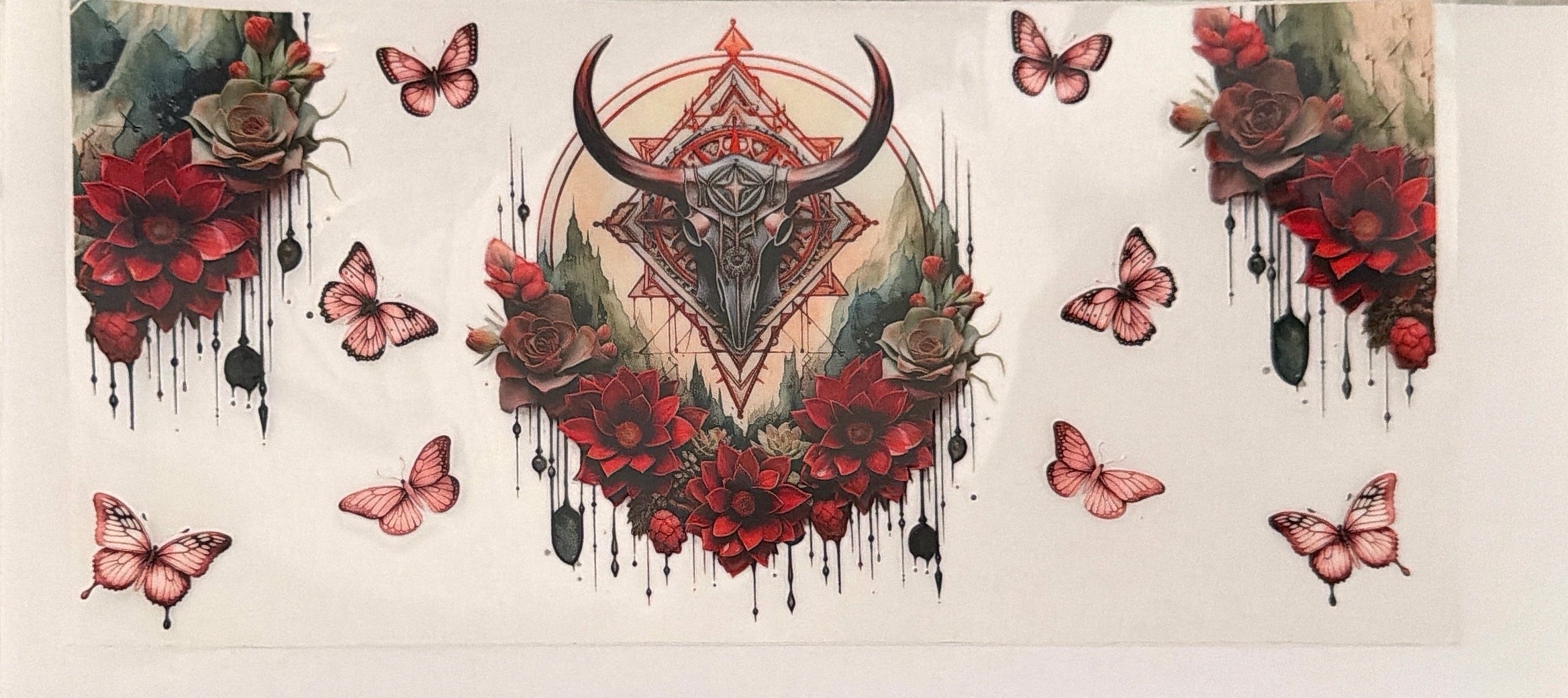 Red bull skull cup wrap