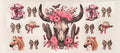 Pink bull skull cup wrap