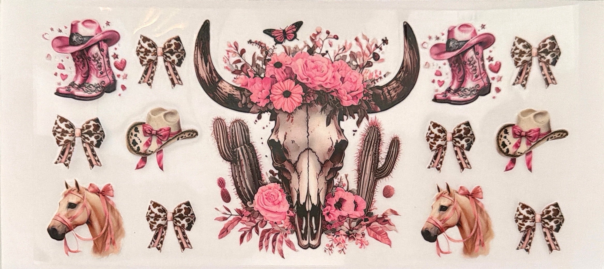 Pink bull skull cup wrap