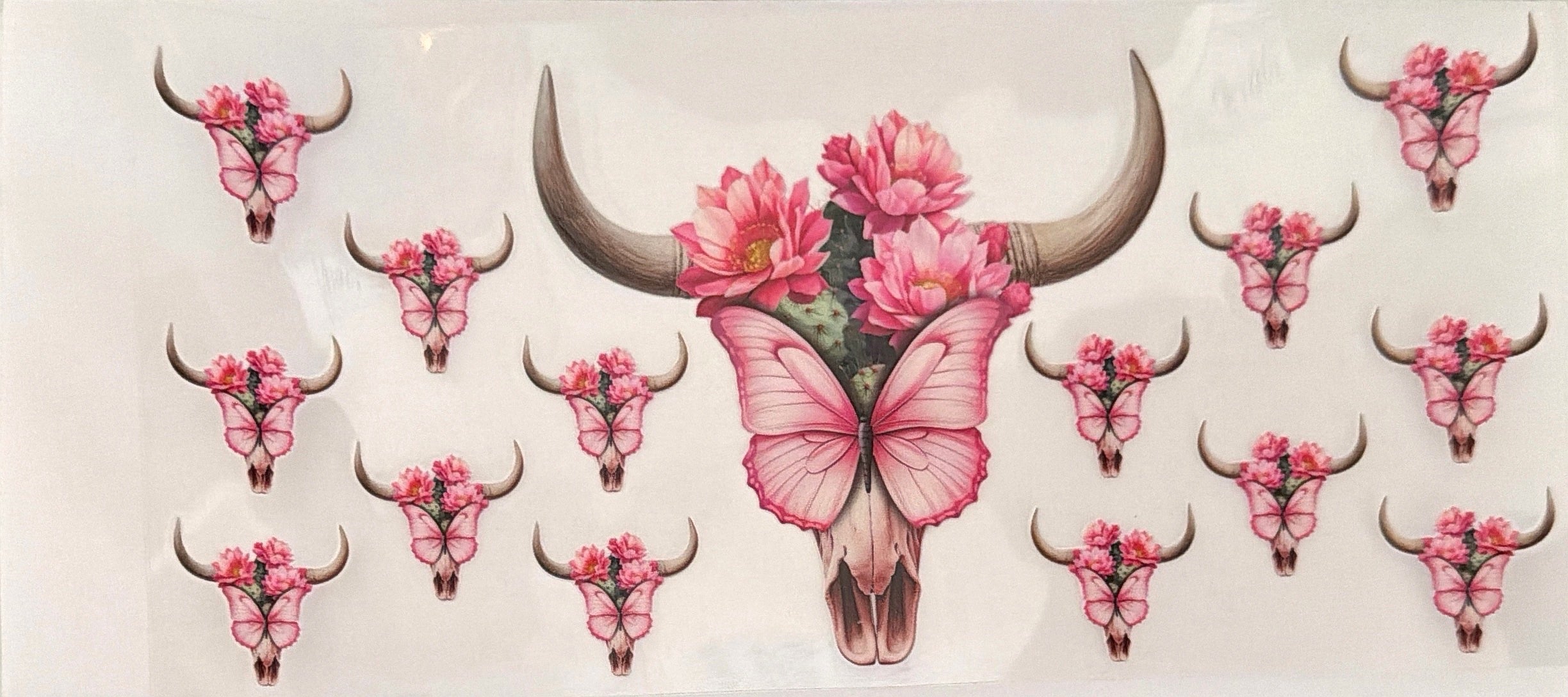 pink bow bull skull wrap