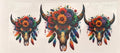 Colorful bull skull cup wrap