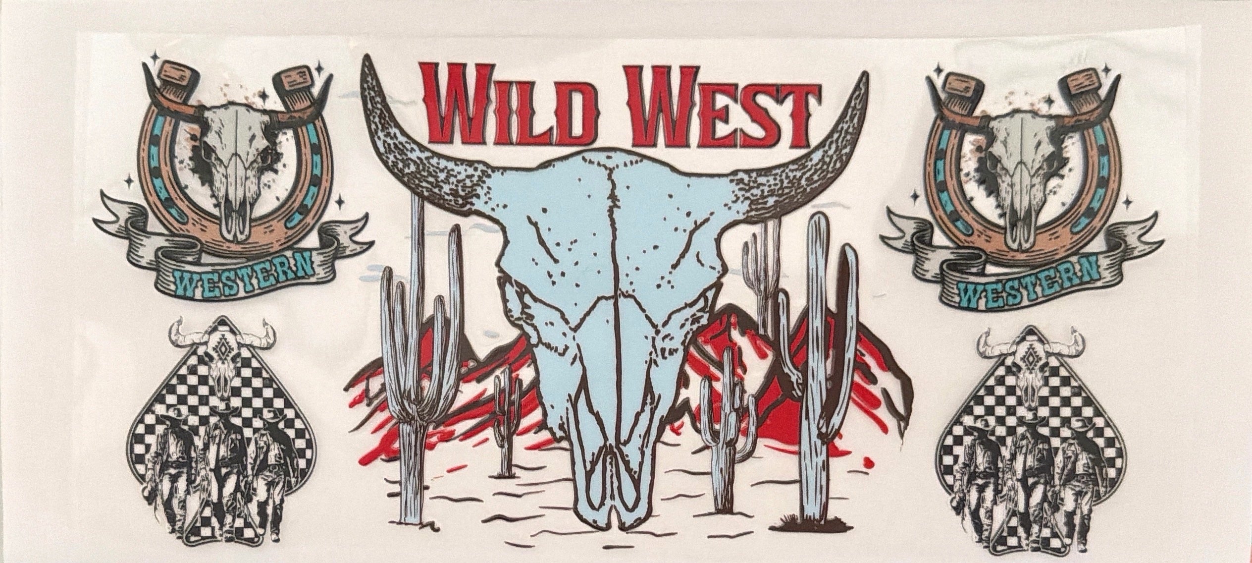 Blue wild West cup wrap