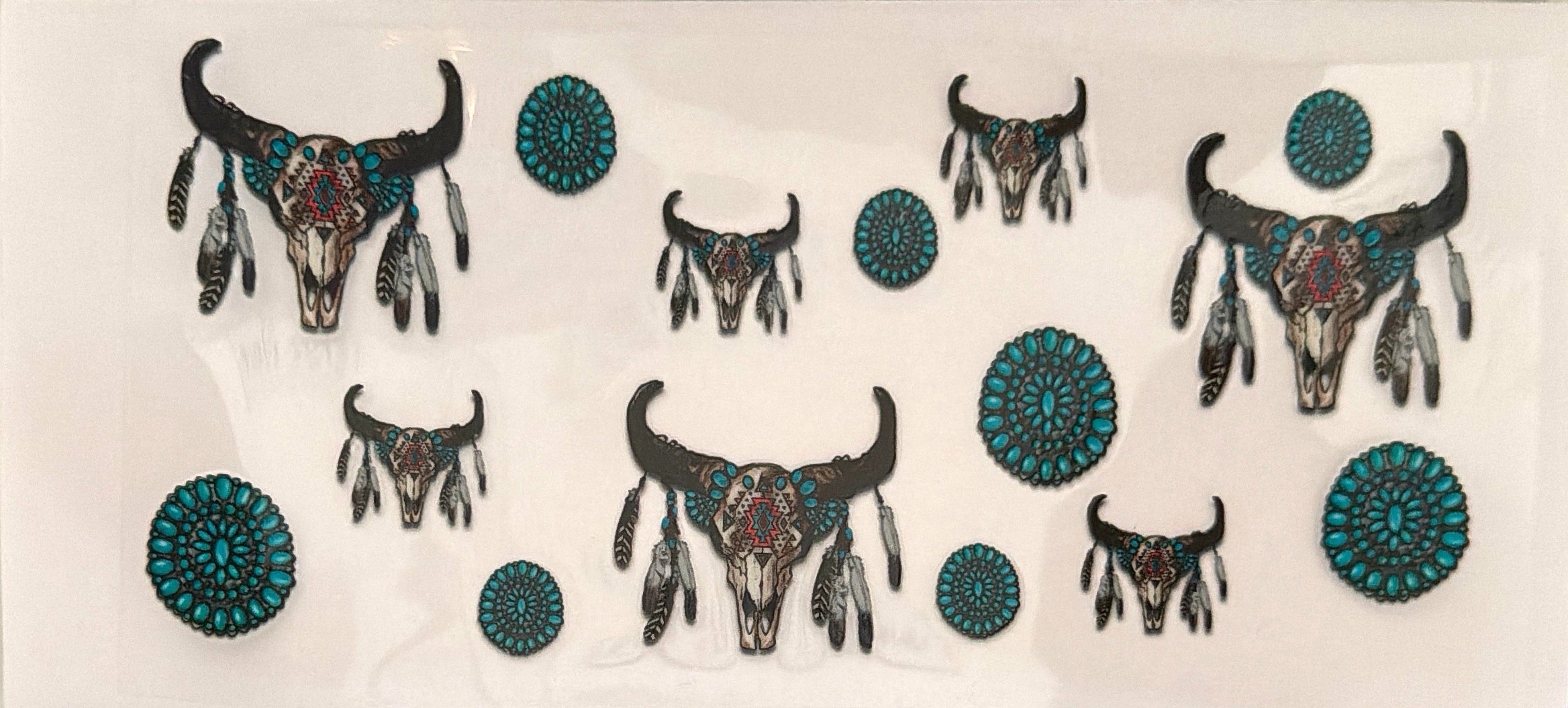 Bull skulls and turquoise cup wrap